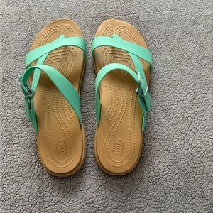 CROCS Mint Green Strappy Sandals- NWOT